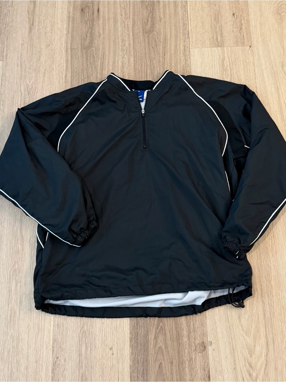 Mizuno Baseball Men's Black Windbreaker Pullover Jacket size Small Quarter-Zip